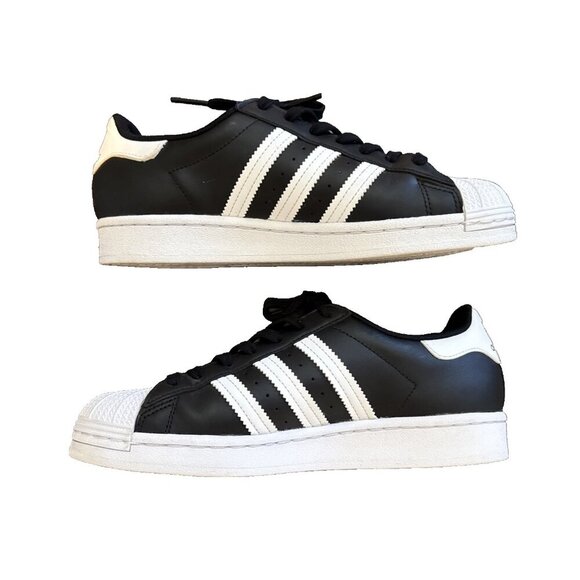 woman's Adidas Originals Superstar Black Size 8 Black & White, Like New - Picture 4 of 16